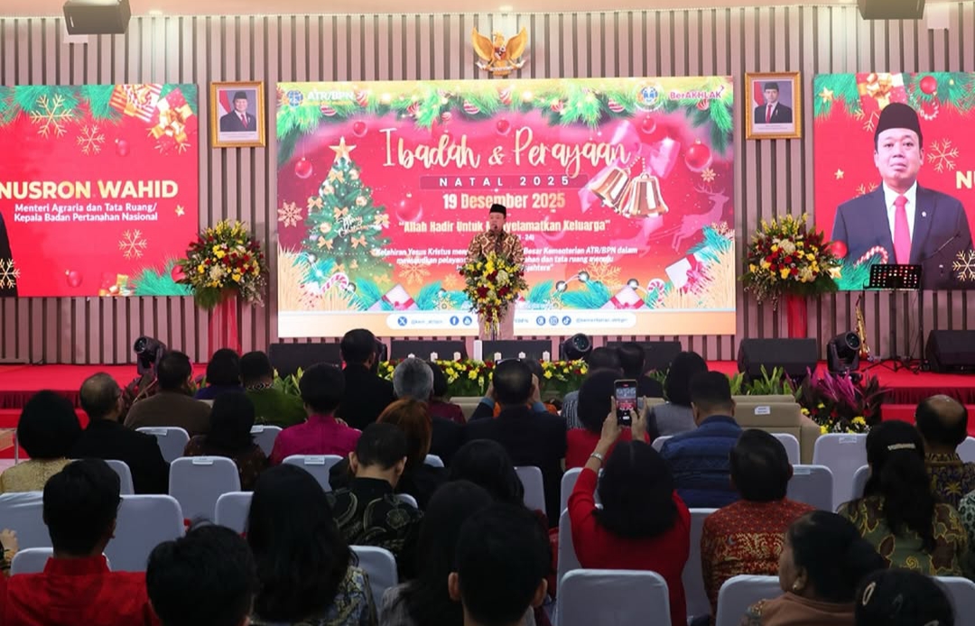 Nusron Wahid Buka Ibadah dan Perayaan Natal 2025 Kementerian ATR/BPN