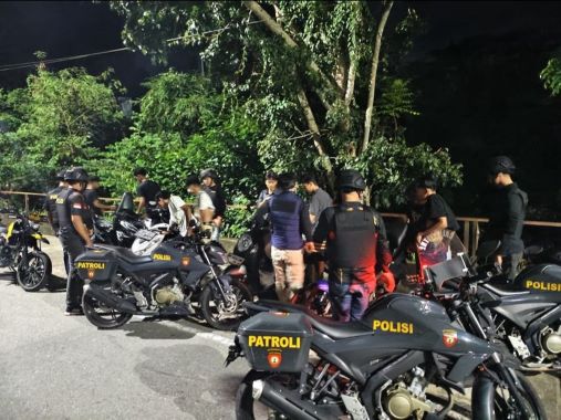 Jaga Kamtibmas, Tim Raga Polres Kampar Gelar Patroli Malam di Bangkinang