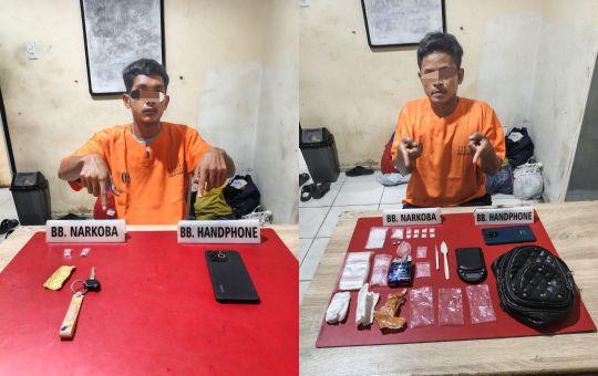 Polres Kampar Tangkap Dua Pengedar Narkoba di Desa Sawah 